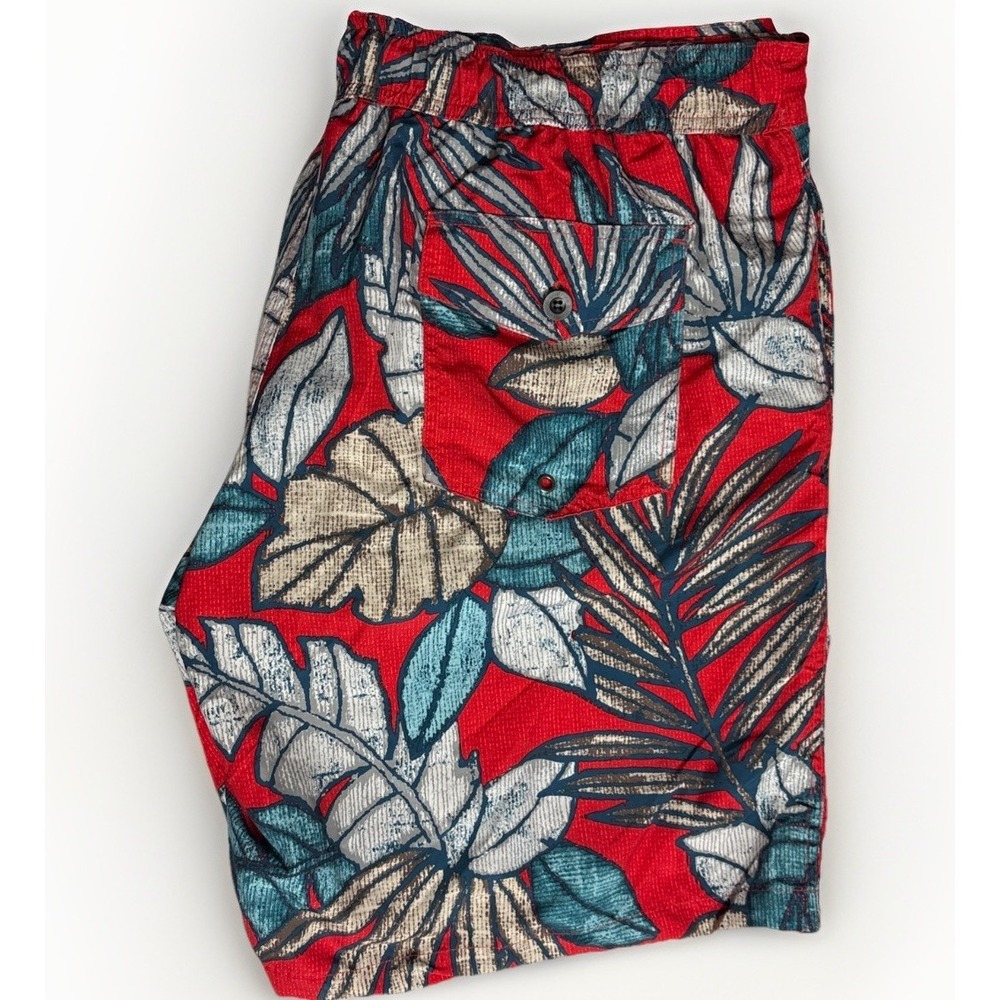 NWT St John's Bay Swim Trunks Sz XXL Red Tropical Floral Rouge BR-01-939-B - Picture 2 of 7